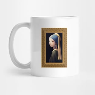 Girl with a Pearl Earring - Anime Stickers Mug